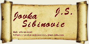 Jovka Sibinović vizit kartica